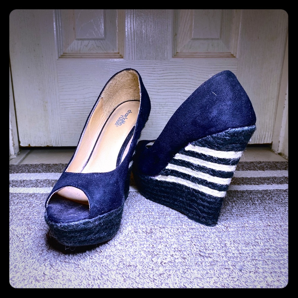 Charlotte Russe Striped Wedge Heels